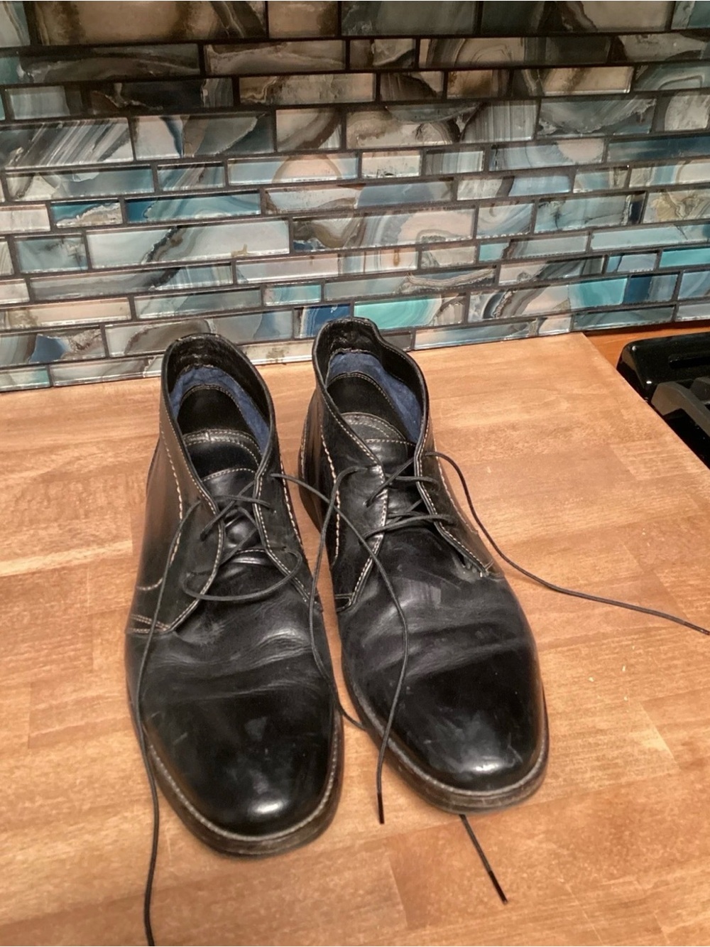 Johnston & Murphy Men’s Size 10 Leather black ankle dress shoes
